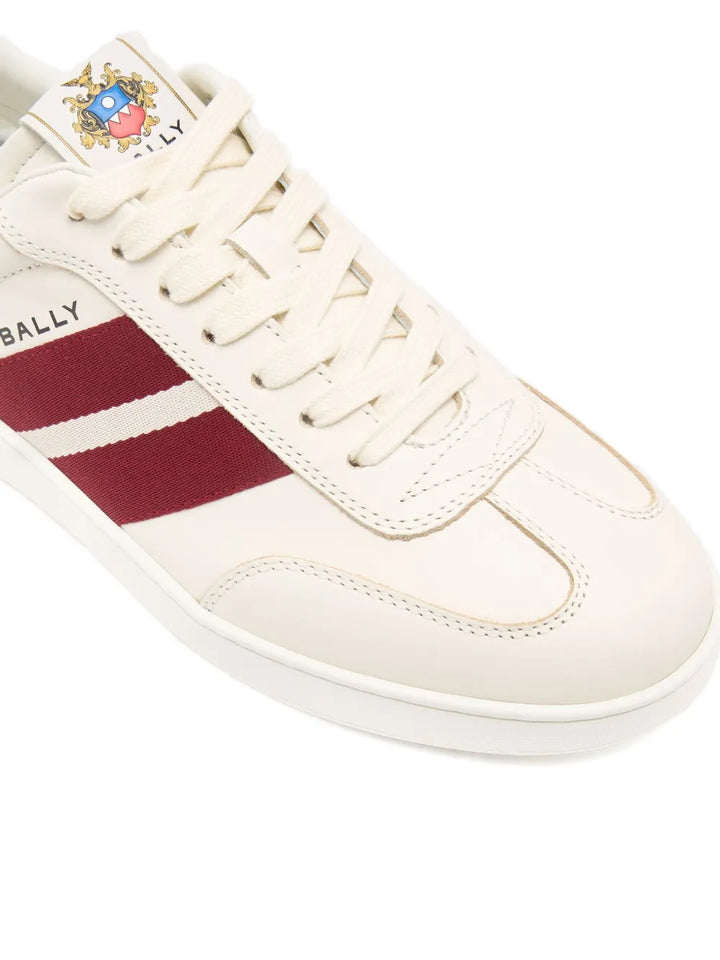 Bally Retro Crest Striped Leather Sneakers