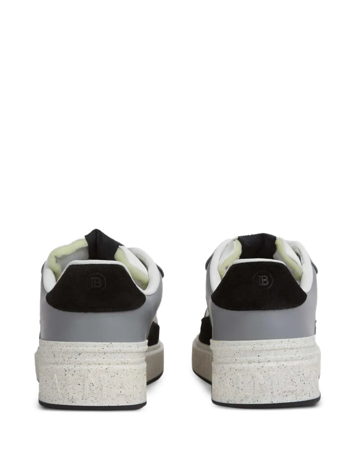 Balmain B-Court Flip Panelled Leather Sneakers