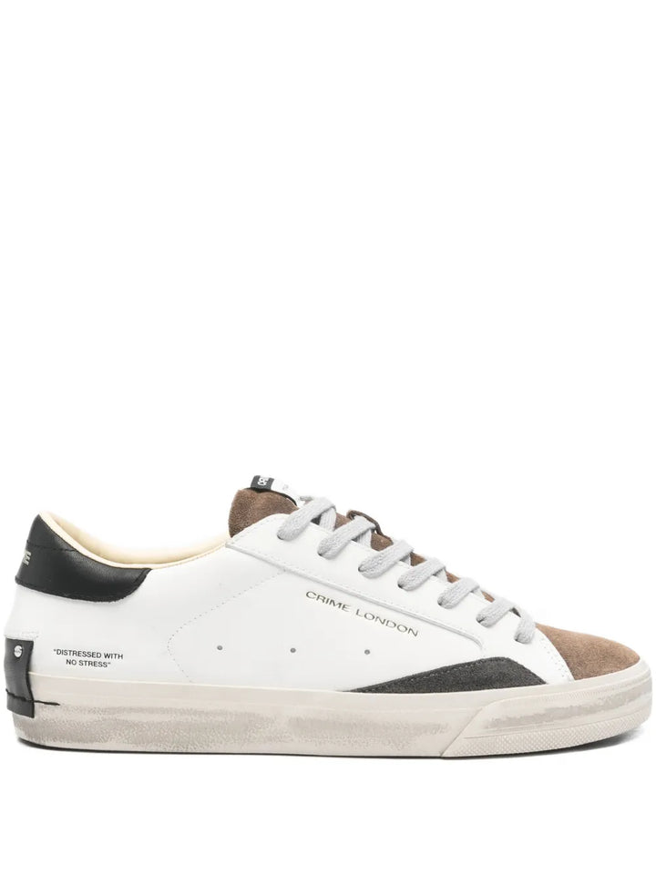 Crime London Distressed Panelled Sneakers