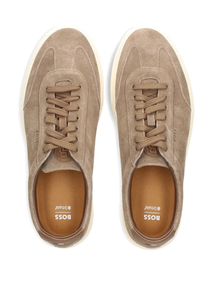 Boss Suede Panelled Sneakers
