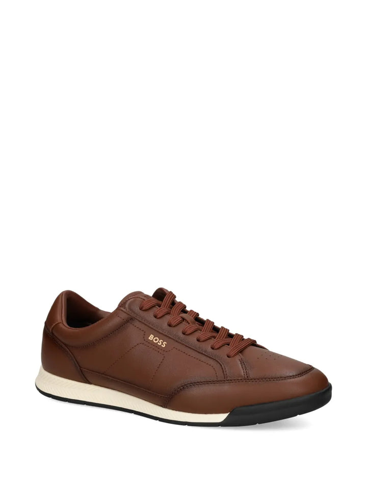 Boss Perforated Leather Sneakers
