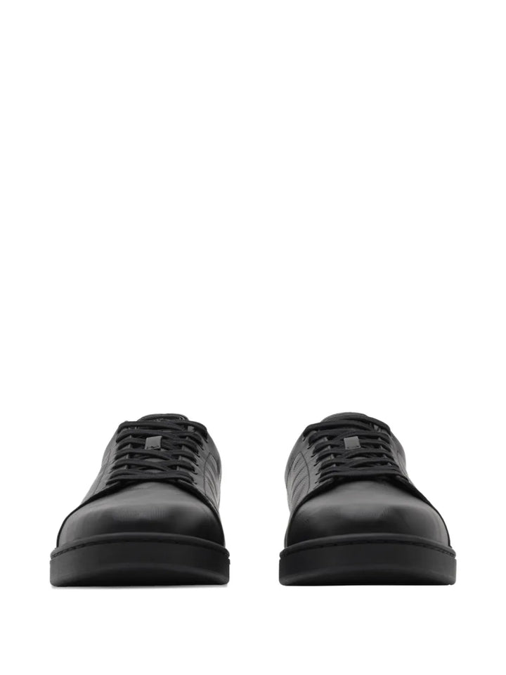 Burberry Embossed-Check Leather Sneakers
