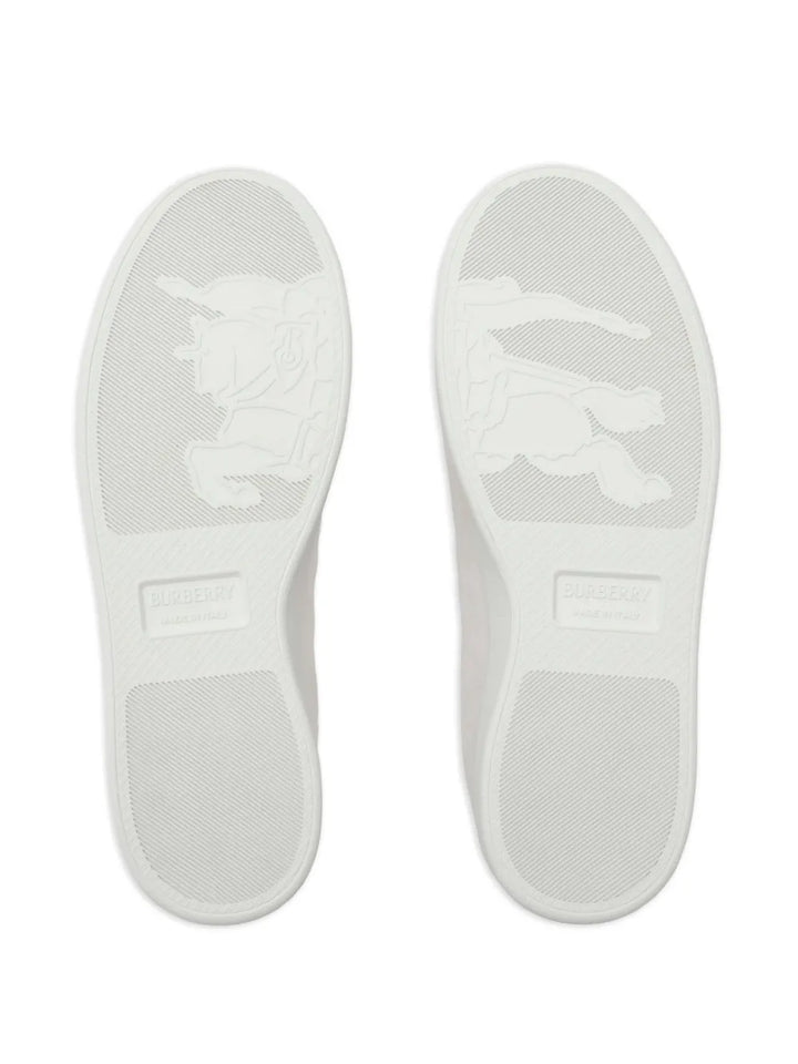 Burberry Embossed-Check Leather Sneakers