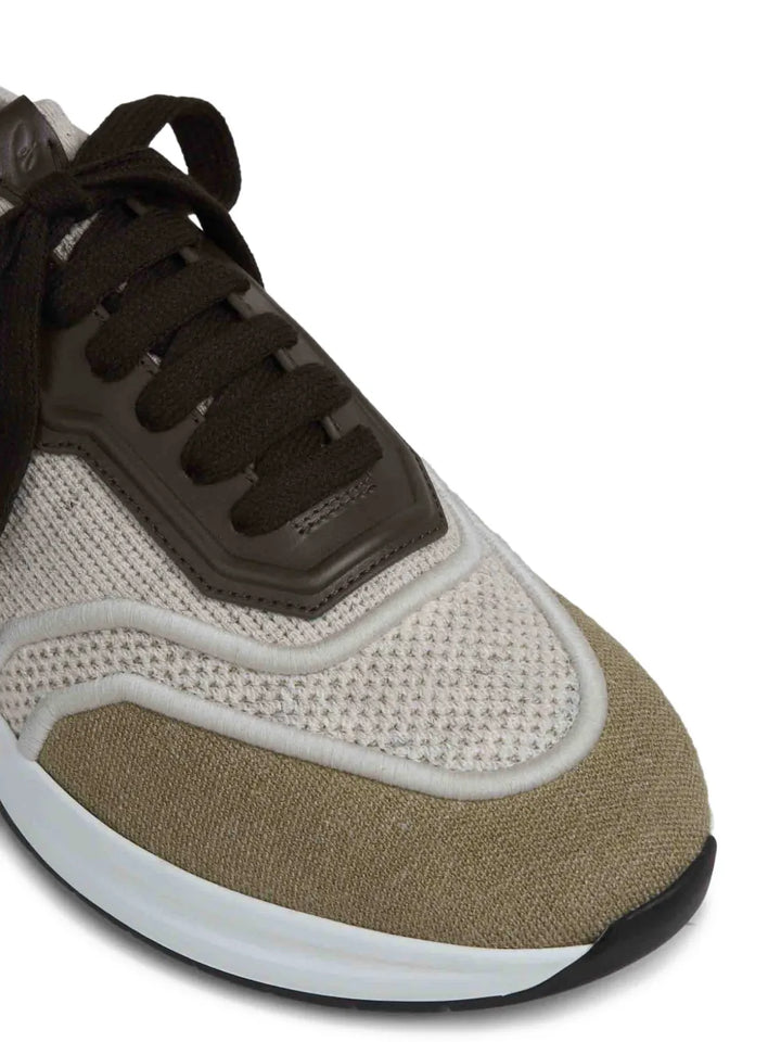 Brioni Panelled Knitted Sneakers