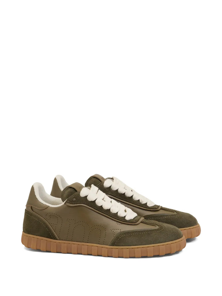 Ami Paris Step Perforated-Logo Leather Sneakers