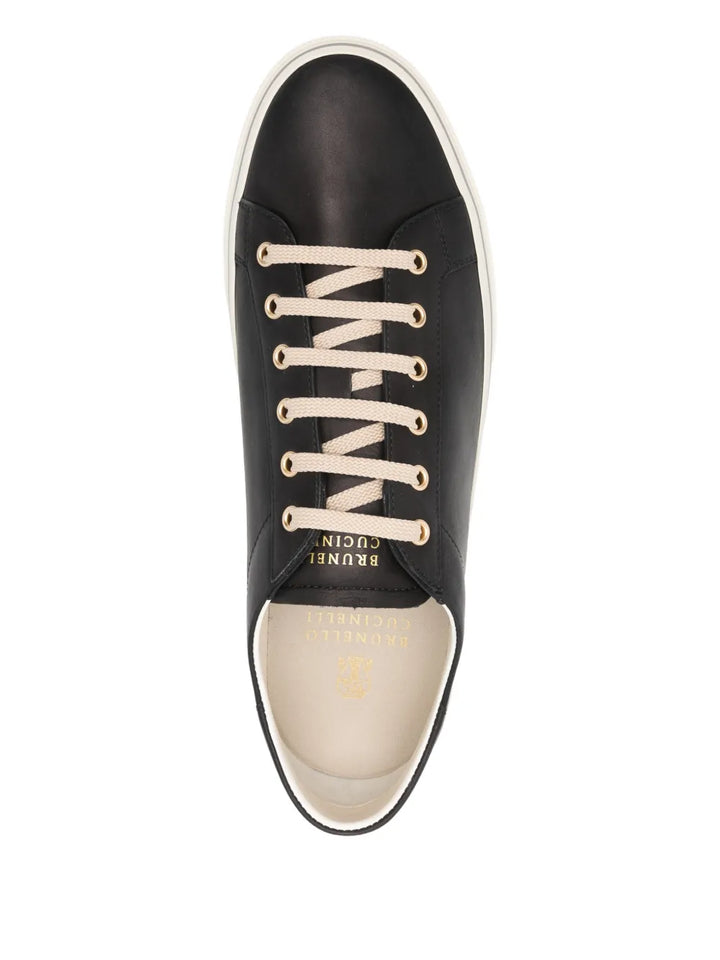 Brunello Cucinelli Metallic-Eyelet Lace-Up Sneakers