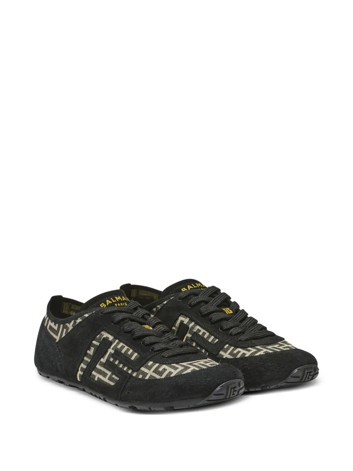 Balmain Racer Monogram-Jacquard Sneakers