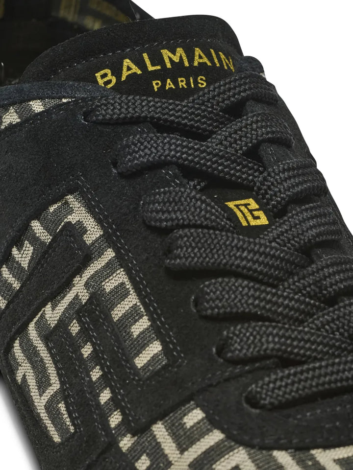 Balmain Racer Monogram-Jacquard Sneakers