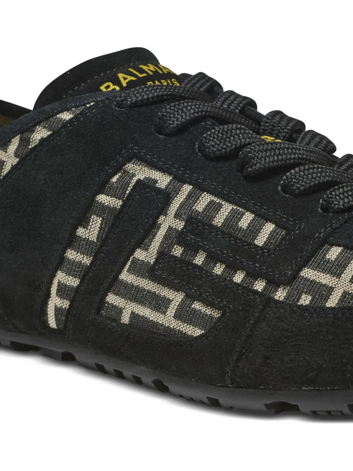 Balmain Racer Monogram-Jacquard Sneakers