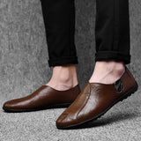 New peas shoes men's Korean leather shoes men's lazy pedal
