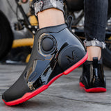 Motorcycle Rain Boots Men's Summer Youth Outdoor Non-slip Wading Shoes Fashion Low Top Flat Work Shoes Rubber Shoes