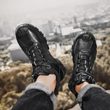 Autumn New High-top Men's New Casual Leather Shoes Chunky Shoes Ankle Boots