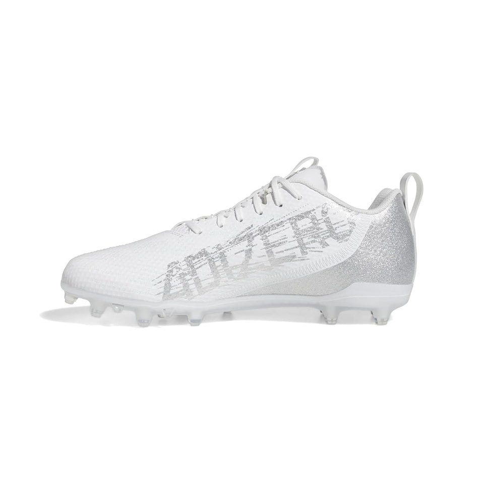  Men's Adizero Spark Football Shoe White Silver Metallic White