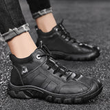 Autumn New High-top Men's New Casual Leather Shoes Chunky Shoes Ankle Boots