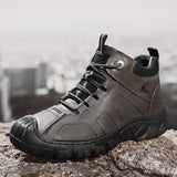 Autumn New High-top Men's New Casual Leather Shoes Chunky Shoes Ankle Boots