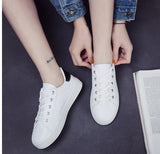New spring tie sports casual shoes flat bottomed white shoes