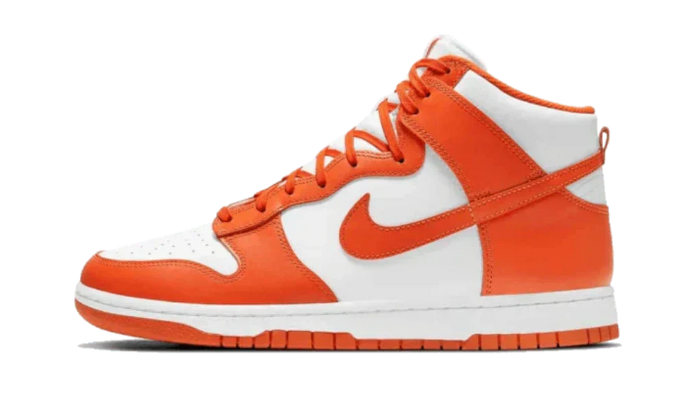  Dunk High Shoes White Orange Blaze