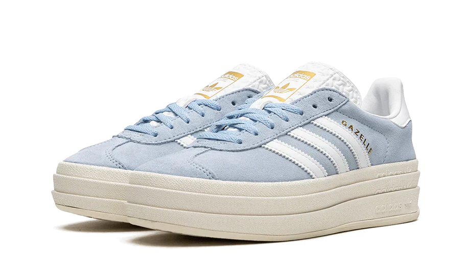  Originals Gazelle Bold Shoes Clear Sky Cloud White Gold Metallic