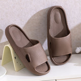 Solid Color Thick Bottom Home Slippers Summer Non-slip Floor Bathroom Slipper Women Men Couples Shoes