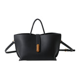 INS Litchi Pattern Shoulder Bag Fashion Zipper Bucket Bag High Capacity Totes Handbag For Women
