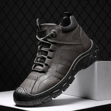 Autumn New High-top Men's New Casual Leather Shoes Chunky Shoes Ankle Boots